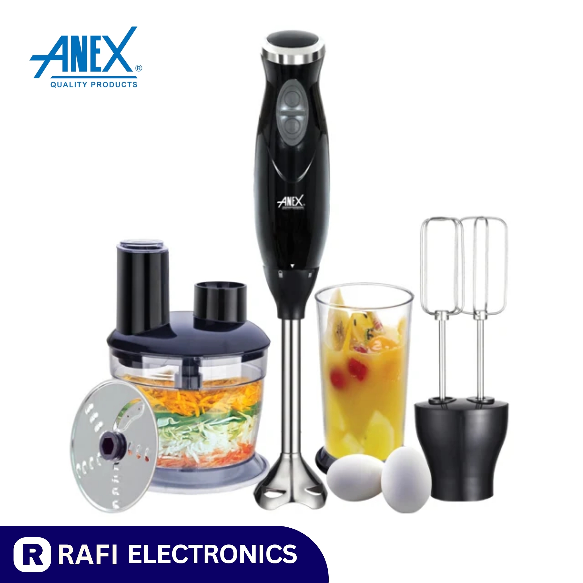 Anex AG-140 Deluxe Hand Blender With Beater & Chopper